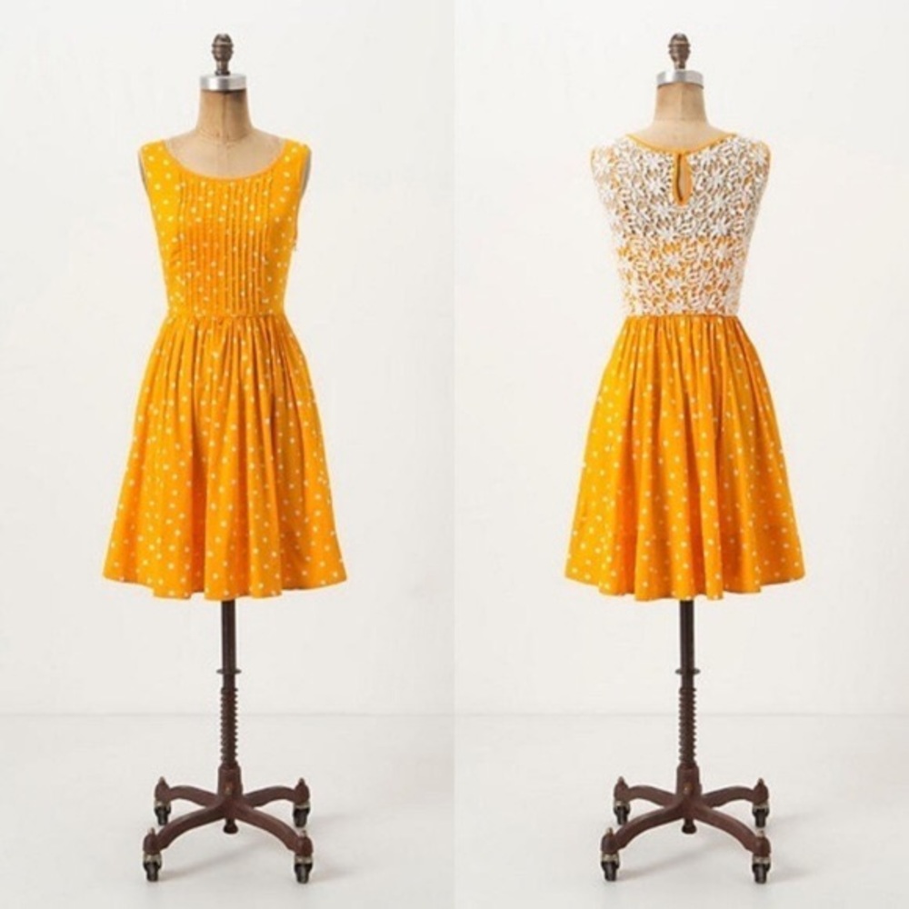 Moulinette Soeurs 8 Dress Melora Yellow Polka Dot